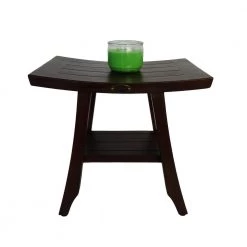 DecoTeak Satori 18 in. Eastern Style Teak Shower Bench with Shelf 15 DecoTeak Satori 18 in. Eastern Style Teak Shower Bench with Shelf -Toilet Storage Shop decoteak proprietary decoteak shower seats dt167 44 1000