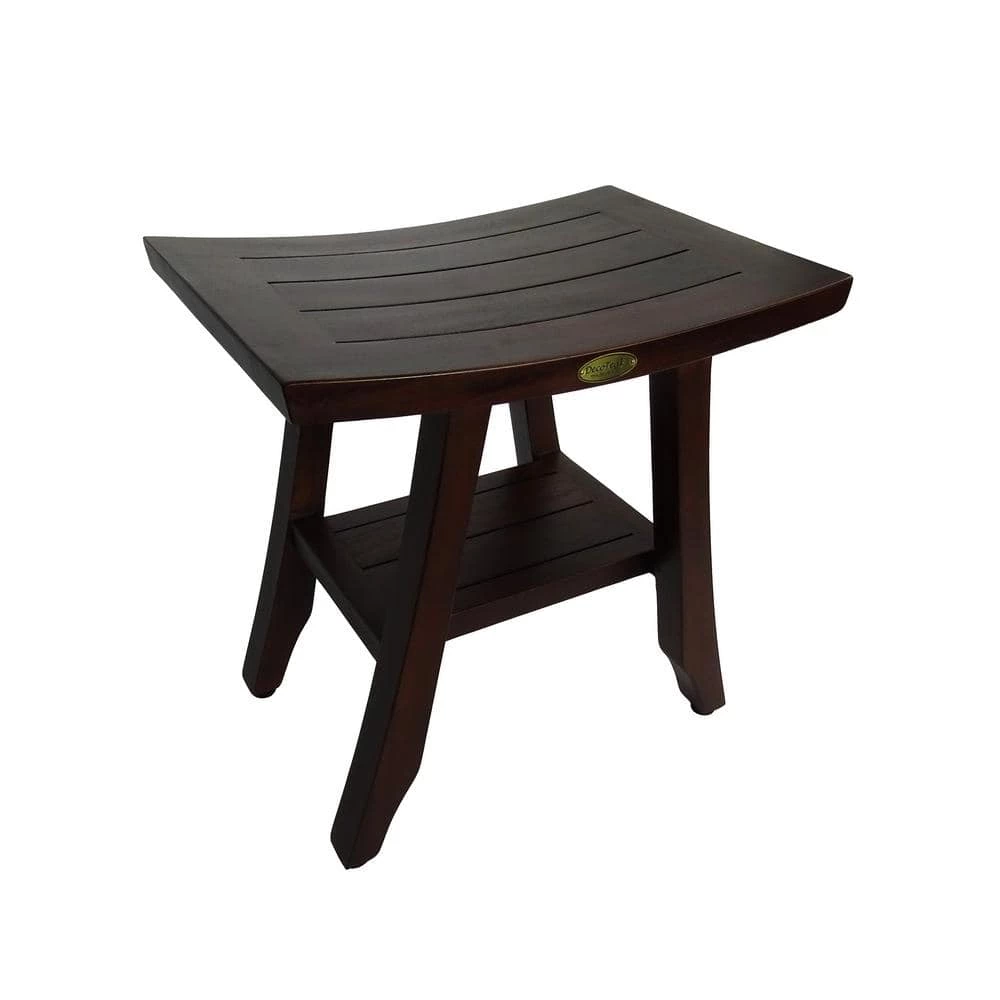 DecoTeak Satori 18 in. Eastern Style Teak Shower Bench with Shelf 3 DecoTeak Satori 18 in. Eastern Style Teak Shower Bench with Shelf