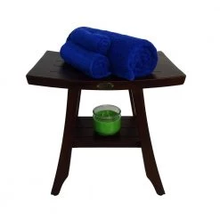 DecoTeak Satori 18 in. Eastern Style Teak Shower Bench with Shelf 17 DecoTeak Satori 18 in. Eastern Style Teak Shower Bench with Shelf -Toilet Storage Shop decoteak proprietary decoteak shower seats dt167 76 1000