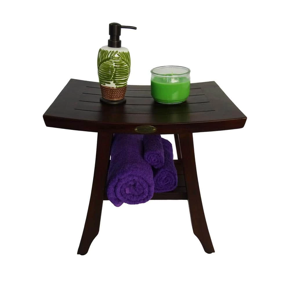 DecoTeak Satori 18 in. Eastern Style Teak Shower Bench with Shelf 9 DecoTeak Satori 18 in. Eastern Style Teak Shower Bench with Shelf - Image 7