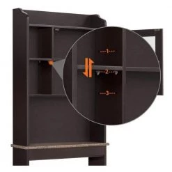 Miscool Naples 23.23 in. W x 68.11 in. H x 7.48 in. D Dark Brown Over-the-Toilet Storage with Adjustable Shelves 13 Miscool Naples 23.23 in. W x 68.11 in. H x 7.48 in. D Dark Brown Over-the-Toilet Storage with Adjustable Shelves -Toilet Storage Shop espresso miscool over the toilet storage bcych10c4888 44 1000
