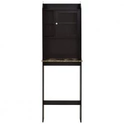 Maincraft 23.22 in. W x 68.1 in. H x 7.5 in. D Brown MDF Over-the-Toilet Storage in Espresso