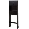Zenna Home 23 in. W x 71 in. H x 7.38 in. D Brown Over-the-Toilet Storage Space Saver with Leg Extensions -Toilet Storage Shop espresso zenna home over the toilet storage e9450ch 64 1000
