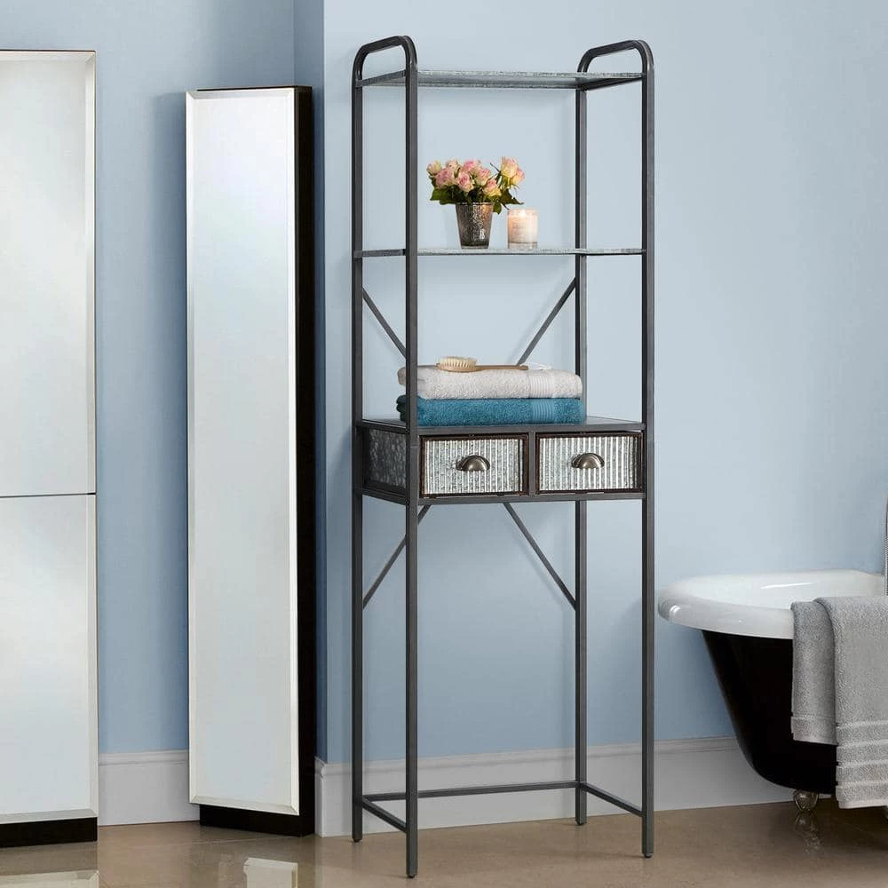 4D Concepts Montclair 23.6 in. W x 11.42 in. D x 72.6 in. H Space Saver Metal 4 4D Concepts Montclair 23.6 in. W x 11.42 in. D x 72.6 in. H Space Saver Metal - Image 2