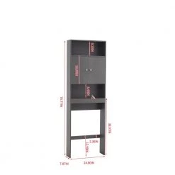 Aurora Decor Barley 7.87 in. W x 76.77 in. H x 24.8 in. D Gray Over-the-Toilet Storage -Toilet Storage Shop gray aurora decor over the toilet storage ychd2aw37040389 76 1000