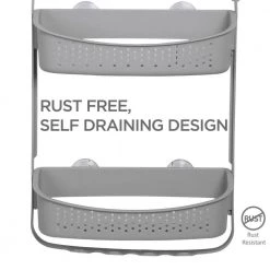 Bath Bliss 2-Way Convertible Shower Caddy in Grey 12 Bath Bliss 2-Way Convertible Shower Caddy in Grey -Toilet Storage Shop gray bath bliss shower caddies 27190 grey 1f 1000