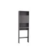 FORCLOVER 9.05 in. W x 62 in. H x 23.62 in. D Gray MDF Over-the-Toilet Storage with Top Cabinet 2 FORCLOVER 9.05 in. W x 62 in. H x 23.62 in. D Gray MDF Over-the-Toilet Storage with Top Cabinet -Toilet Storage Shop gray forclover over the toilet storage danfefc08 64 1000