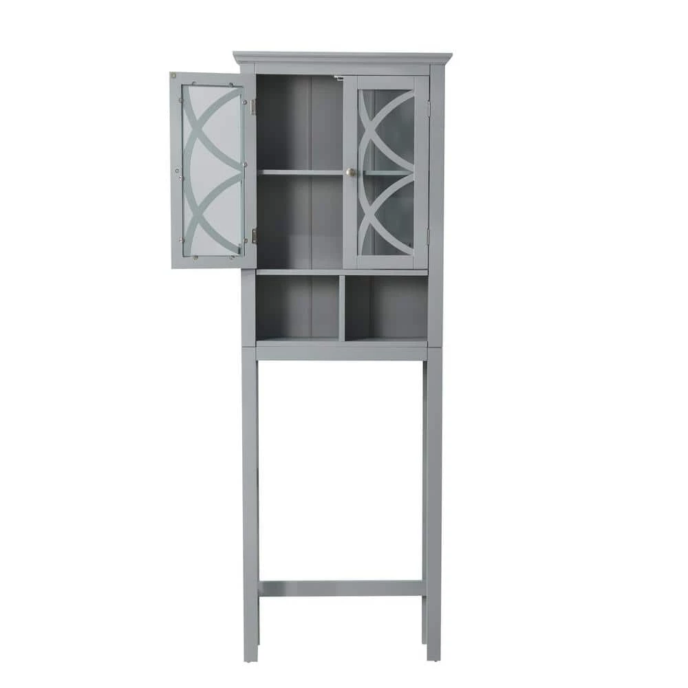 Glitzhome 24 in. W x 68.26 in. H x 7.5 in. D Gray Over-the-Toilet Storage 7 Glitzhome 24 in. W x 68.26 in. H x 7.5 in. D Gray Over-the-Toilet Storage - Image 5