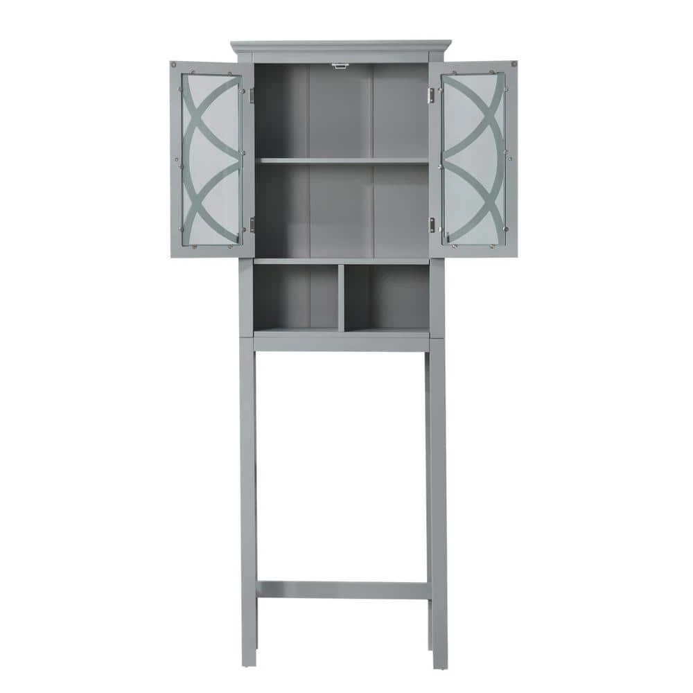 Glitzhome 24 in. W x 68.26 in. H x 7.5 in. D Gray Over-the-Toilet Storage 8 Glitzhome 24 in. W x 68.26 in. H x 7.5 in. D Gray Over-the-Toilet Storage - Image 6