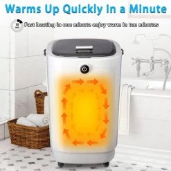 Unbranded Luxury Large Towel Hot Warmer Bucket with Auto Shut Off-Fits Up to Two Oversized Towels in Gray -Toilet Storage Shop gray towel warmers cuutmygray 44 1000