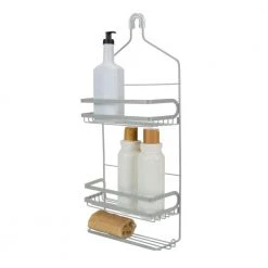 Bath Bliss Cottage Collection Deluxe Shower Caddy in Grey