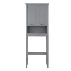 Teamson Home Mercer Mid Century Modern 25 in. W x 8 in. L x 68 in. H Wooden Over-the-Toilet Cabinet 12 Teamson Home Mercer Mid Century Modern 25 in. W x 8 in. L x 68 in. H Wooden Over-the-Toilet Cabinet -Toilet Storage Shop grey teamson home over the toilet storage ehf f0016 c3 1000