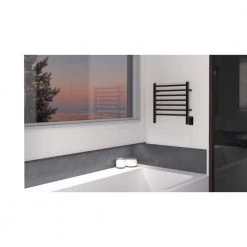 Amba Radiant Small 7-Bar Plug-in with Hardwired kit Electric Towel Warmer in Matte Black -Toilet Storage Shop matte black amba towel warmers rwhs smb 1d 1000
