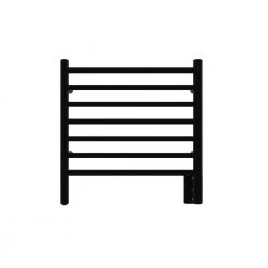 Amba Radiant Small 7-Bar Plug-in with Hardwired kit Electric Towel Warmer in Matte Black