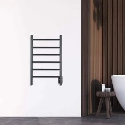 Ancona Comfort Dual 6-Bar Wall Mount Hardwired and Plug-In Electric Towel Warmer in Matte Black 14 Ancona Comfort Dual 6-Bar Wall Mount Hardwired and Plug-In Electric Towel Warmer in Matte Black -Toilet Storage Shop matte black ancona towel warmers an 5311 1f 1000
