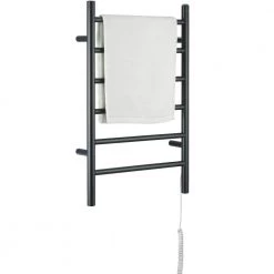 Ancona Comfort Dual 6-Bar Wall Mount Hardwired and Plug-In Electric Towel Warmer in Matte Black 15 Ancona Comfort Dual 6-Bar Wall Mount Hardwired and Plug-In Electric Towel Warmer in Matte Black -Toilet Storage Shop matte black ancona towel warmers an 5311 44 1000
