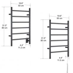 Ancona Comfort Dual 6-Bar Wall Mount Hardwired and Plug-In Electric Towel Warmer in Matte Black 17 Ancona Comfort Dual 6-Bar Wall Mount Hardwired and Plug-In Electric Towel Warmer in Matte Black -Toilet Storage Shop matte black ancona towel warmers an 5311 76 1000