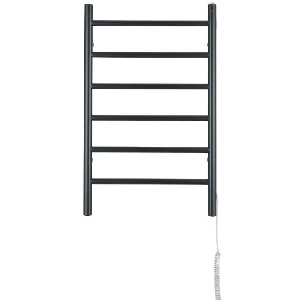 Ancona Comfort Dual 6-Bar Wall Mount Hardwired and Plug-In Electric Towel Warmer in Matte Black 9 Ancona Comfort Dual 6-Bar Wall Mount Hardwired and Plug-In Electric Towel Warmer in Matte Black - Image 7