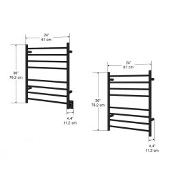 Ancona Prestige Dual 8-Bar Hardwired and Plug-in Towel Warmer in Matte Black -Toilet Storage Shop matte black ancona towel warmers an 5383 a0 1000