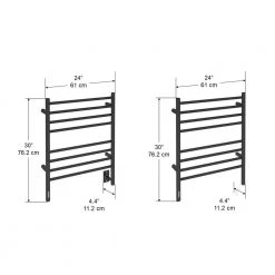 Ancona Prestige OBT 8-Bar Electric Wall Mount Plug-In and Hardwire Towel Warmer with On-Board Timer in Matte Black 15 Ancona Prestige OBT 8-Bar Electric Wall Mount Plug-In and Hardwire Towel Warmer with On-Board Timer in Matte Black -Toilet Storage Shop matte black ancona towel warmers an 5389 44 1000
