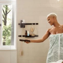 Hansgrohe WallStoris Storage Basket in Matte Black 11 Hansgrohe WallStoris Storage Basket in Matte Black -Toilet Storage Shop matte black hansgrohe shower caddies 27913670 44 1000