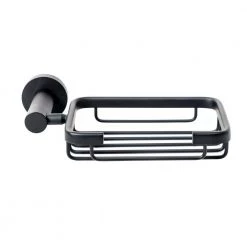 Italia Florence Wall-Mount Soap Basket in Matte Black -Toilet Storage Shop matte black italia shower caddies fl9306 c3 1000