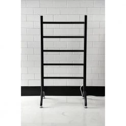 Kingston Brass Templeton 5-Bar Electric Freestanding or Wall-Mounted Towel Warmer in Matte Black -Toilet Storage Shop matte black kingston brass towel warmers htww3720mb 66 1000