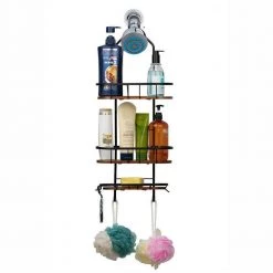 Utopia Alley Tia Rustproof Over the Shower Caddy, 3 Teak Shelves 13 Utopia Alley Tia Rustproof Over the Shower Caddy, 3 Teak Shelves -Toilet Storage Shop matte black utopia alley shower caddies shc16 66 1000