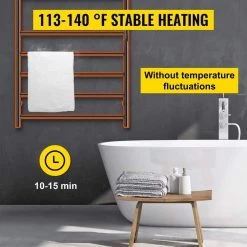 VEVOR Heated Towel Rack 10-Bar Towel Warmer Rack Electric Towel Drying Rack with Timer, Plug-in/Hardwired -Toilet Storage Shop matte black vevor towel warmers mjjrjps10110vp3zwv1 1f 1000 1