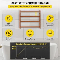 VEVOR 23.6 x 20 in. Electric Towel Warmer Rack 4-Bar Stainless Steel Heated Towel Rack with Timer for Bath, Matte Black 14 VEVOR 23.6 x 20 in. Electric Towel Warmer Rack 4-Bar Stainless Steel Heated Towel Rack with Timer for Bath, Matte Black -Toilet Storage Shop matte black vevor towel warmers mjjrjpsy4110videtv1 1f 1000