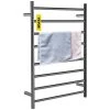 VEVOR Heated Towel Rack 8-Bar Towel Warmer Rack 23.6 x 33 in. Wall Mounted Electric Towel Warmer with Timer Towel Drying Rack -Toilet Storage Shop matte black vevor towel warmers mjjrjpsy8110v17gkv1 64 1000