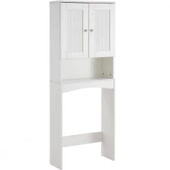 Unbranded Lightle 23.60 in. W x 61.80 in. H x 9.00 in. D D White MDF Over-the-Toilet Storage in Matte White