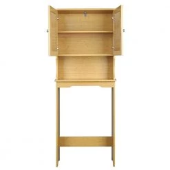 Hooseng Grondin 23.62 in. W x 62.4 in. H x 9.06 in. D Brown Bamboo Over-the-Toilet Storage in Natural -Toilet Storage Shop natural hooseng over the toilet storage kimw1295540491 4f 1000