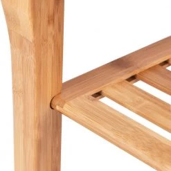 WELLFOR 19 in. W x 10.5 in. D Bamboo Tub and Shower Seat in Natural with Storage Shelf -Toilet Storage Shop natural shower seats ba hpy 7268 76 1000