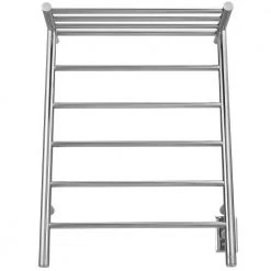 Ancona Miazzo 5-Bar Electric Wall Mount Plug-In and Hardwire Towel Warmer with Shelf in Polished Stainless Steel -Toilet Storage Shop polished ancona towel warmers an 5445 c3 1000