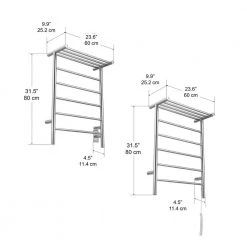 Ancona Miazzo 5-Bar Electric Wall Mount Plug-In and Hardwire Towel Warmer with Shelf in Polished Stainless Steel -Toilet Storage Shop polished ancona towel warmers an 5445 fa 1000