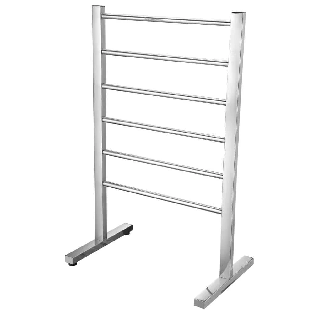 ANZZI Riposte Series 6-Bar Stainless Steel Floor Mounted Electric Towel Warmer Rack in Polished Chrome 5 ANZZI Riposte Series 6-Bar Stainless Steel Floor Mounted Electric Towel Warmer Rack in Polished Chrome - Image 3