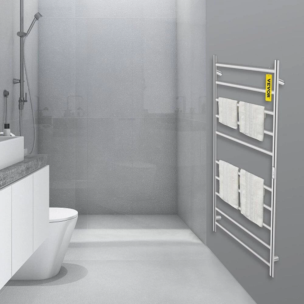 VEVOR Heated Towel Rack 10-Bar Towel Warmer Rack Electric Towel Warmer Polished Stainless Steel Drying Rack with Timer 10 VEVOR Heated Towel Rack 10-Bar Towel Warmer Rack Electric Towel Warmer Polished Stainless Steel Drying Rack with Timer - Image 8