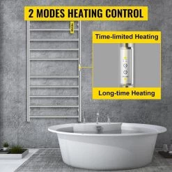 VEVOR Heated Towel Rack 10-Bar Towel Warmer Rack Electric Towel Warmer Polished Stainless Steel Drying Rack with Timer 14 VEVOR Heated Towel Rack 10-Bar Towel Warmer Rack Electric Towel Warmer Polished Stainless Steel Drying Rack with Timer -Toilet Storage Shop polished silver vevor towel warmers mjjrjpg10110vg1pqv1 44 1000 1
