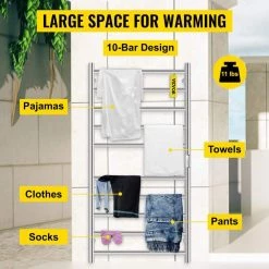VEVOR Heated Towel Rack 10-Bar Towel Warmer Rack Electric Towel Warmer Polished Stainless Steel Drying Rack with Timer 12 VEVOR Heated Towel Rack 10-Bar Towel Warmer Rack Electric Towel Warmer Polished Stainless Steel Drying Rack with Timer -Toilet Storage Shop polished silver vevor towel warmers mjjrjpg10110vg1pqv1 4f 1000 1