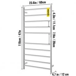VEVOR Heated Towel Rack 10-Bar Towel Warmer Rack Electric Towel Warmer Polished Stainless Steel Drying Rack with Timer 16 VEVOR Heated Towel Rack 10-Bar Towel Warmer Rack Electric Towel Warmer Polished Stainless Steel Drying Rack with Timer -Toilet Storage Shop polished silver vevor towel warmers mjjrjpg10110vg1pqv1 76 1000 1