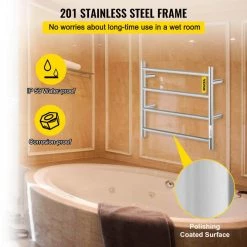VEVOR Heated Towel Rack 4-Bar Polished Stainless Steel Electric Towel Warmer with Timer Towel Warmer Rack,UL Certificated 12 VEVOR Heated Towel Rack 4-Bar Polished Stainless Steel Electric Towel Warmer with Timer Towel Warmer Rack,UL Certificated -Toilet Storage Shop polished silver vevor towel warmers mjjrjpgl4110vy7t9v1 4f 1000