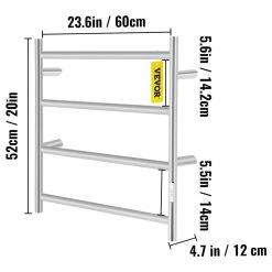 VEVOR Heated Towel Rack 4-Bar Polished Stainless Steel Electric Towel Warmer with Timer Towel Warmer Rack,UL Certificated 16 VEVOR Heated Towel Rack 4-Bar Polished Stainless Steel Electric Towel Warmer with Timer Towel Warmer Rack,UL Certificated -Toilet Storage Shop polished silver vevor towel warmers mjjrjpgl4110vy7t9v1 76 1000