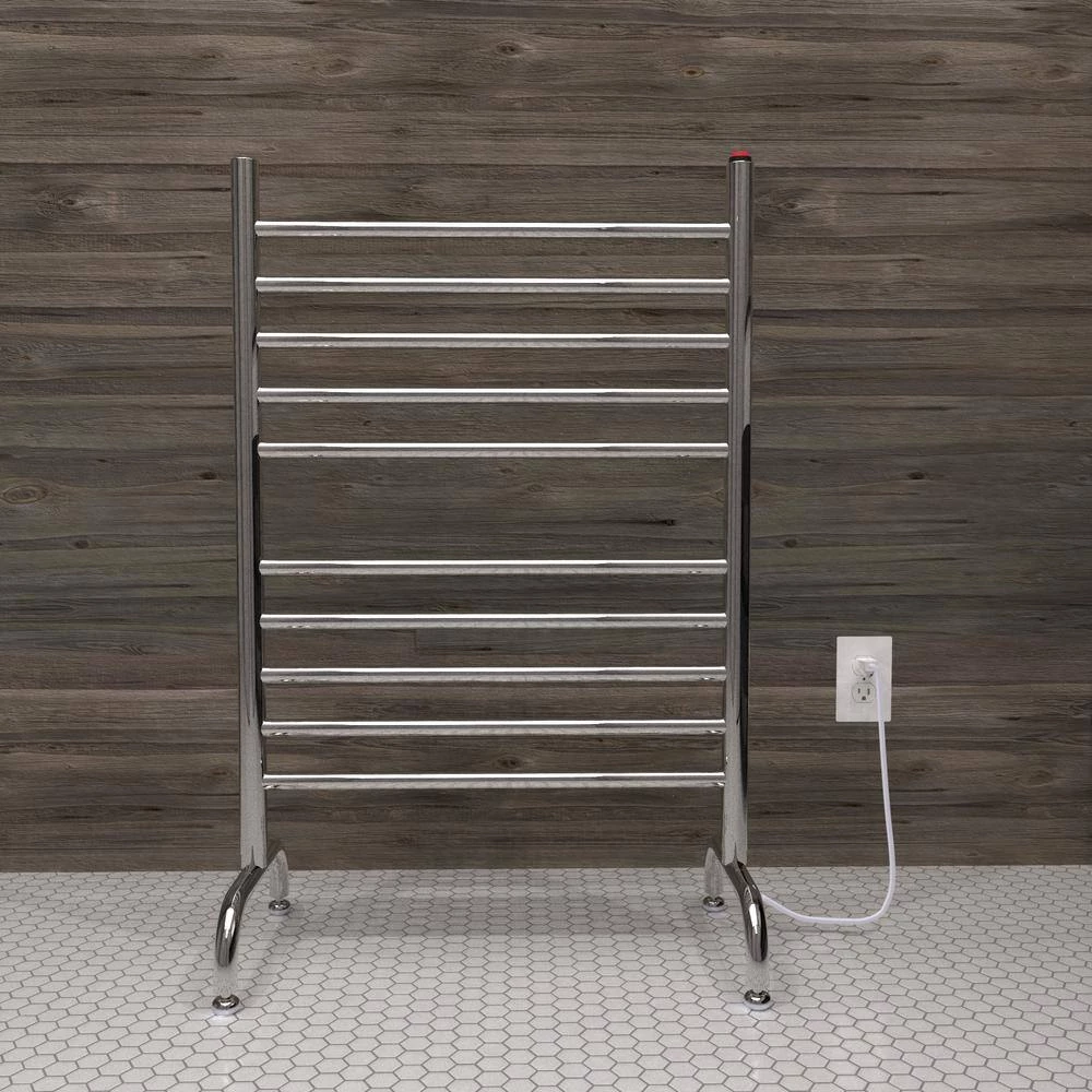 Amba Solo 24in Wide Freestanding 10-Bar Plug-in Electric Towel Warmer in Polished Stainless Steel 6 Amba Solo 24in Wide Freestanding 10-Bar Plug-in Electric Towel Warmer in Polished Stainless Steel - Image 4