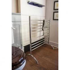 Amba Solo 33in Wide Freestanding 10-Bar Plug-in Electric Towel Warmer in Polished Stainless Steel -Toilet Storage Shop polished stainless steel amba towel warmers safsp 33 40 1000
