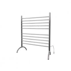 Amba Solo 33in Wide Freestanding 10-Bar Plug-in Electric Towel Warmer in Polished Stainless Steel