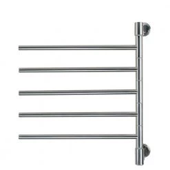 Amba Swivel Jack Medium 5-Bar Plug-in Electric Towel Warmer in Polished Stainless Steel