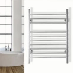 WarmlyYours Infinity 10-Bars Plug-In & Hardwire 120 V 32 in . Towel Warmer in Polished Stainless Steel -Toilet Storage Shop polished warmlyyours towel warmers tw f10ps hp 31 1000