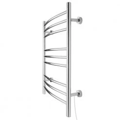WarmlyYours Riviera 32 in. 9-Bars 120-Volt Plug-In and Hardwired Towel Warmer in Polished Stainless Steel -Toilet Storage Shop polished warmlyyours towel warmers tw r09ps hp 4f 1000