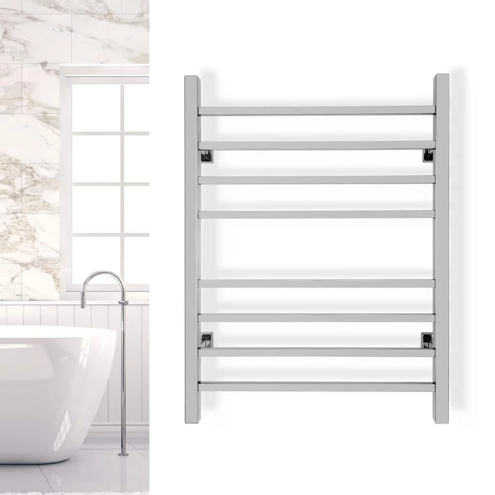WarmlyYours Sierra 8-Bar Plug-In and Hardwired 120-Volt 32 in. Towel Warmer in Polished Stainless Steel 8 WarmlyYours Sierra 8-Bar Plug-In and Hardwired 120-Volt 32 in. Towel Warmer in Polished Stainless Steel - Image 6